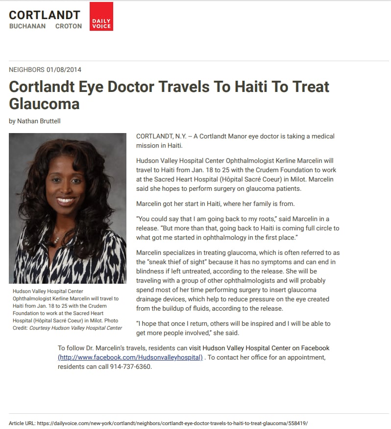 Press coverage of Dr. Marcelin's surgical mission to Haiti
